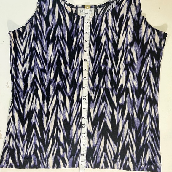 Chico's Travelers Tank Top Large Purple Black White Summer Wrinkle Resistant Top - Picture 7 of 7